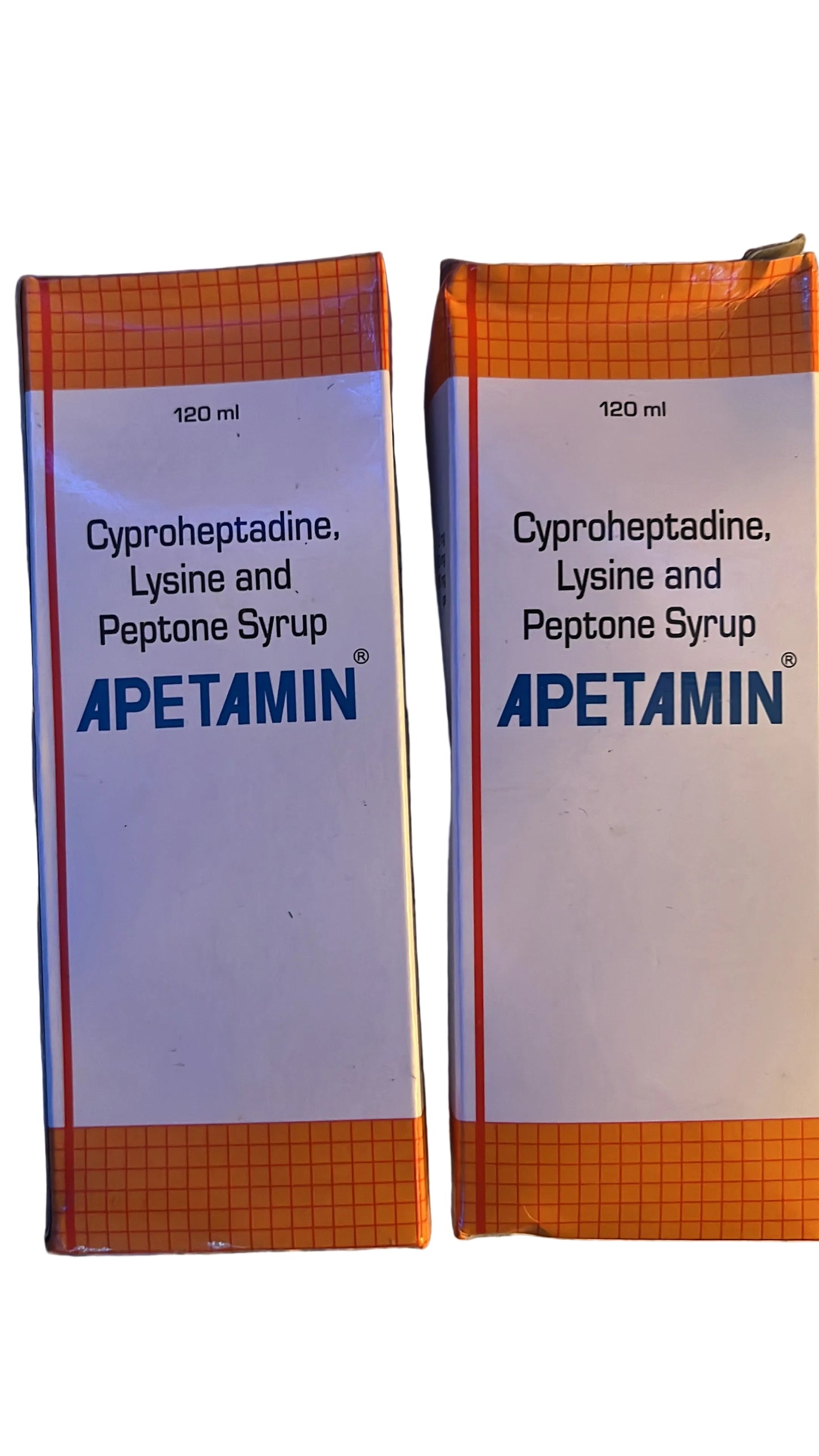 Apetamin cyproheptadine lysine, and vitamins.