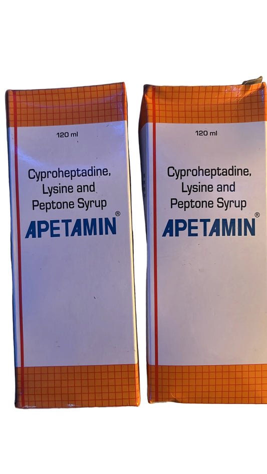 Apetamin cyproheptadine lysine, and vitamins.